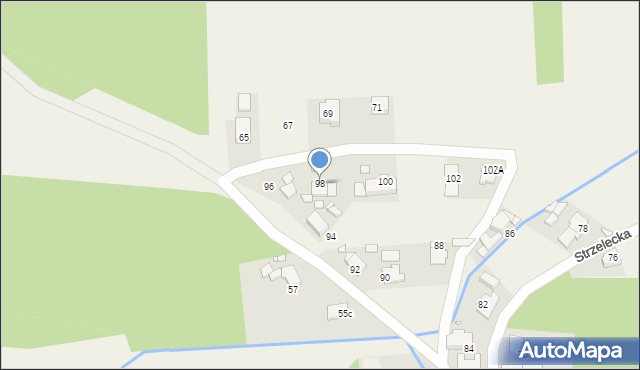 Łaziska, Strzelecka, 98, mapa Łaziska
