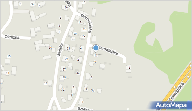 Łaziska Górne, Starowiejska, 11, mapa Łaziska Górne