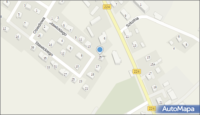 Łebno, Stawickiego Ignacego, ks., 15, mapa Łebno