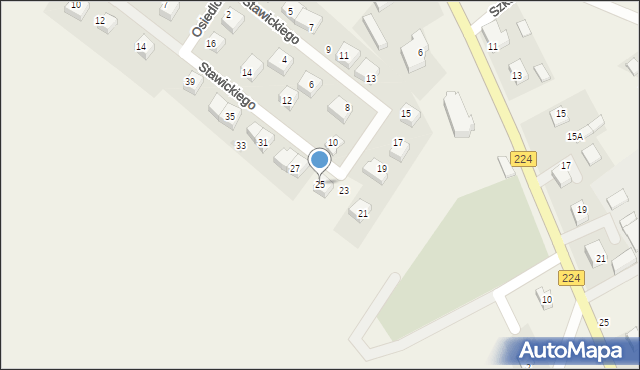 Łebno, Stawickiego Ignacego, ks., 25, mapa Łebno