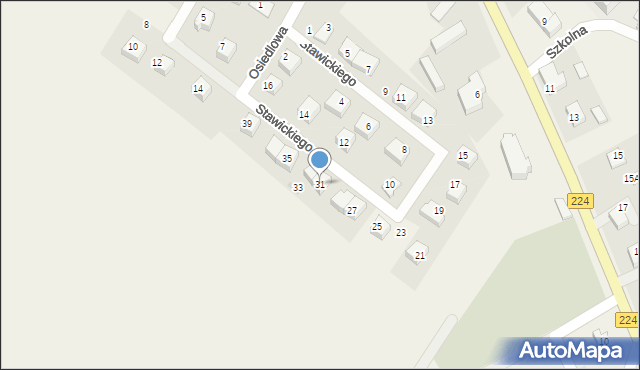 Łebno, Stawickiego Ignacego, ks., 31, mapa Łebno