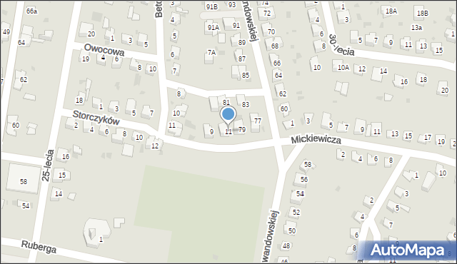 Lędziny, Storczyków, 11, mapa Lędziny