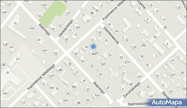 Legionowo, Stefana Batorego, 34A, mapa Legionowo