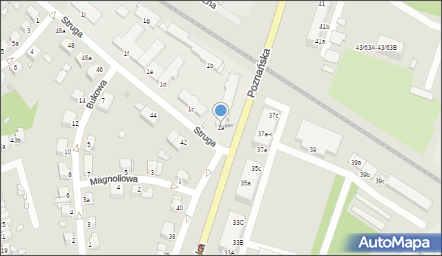 Legnica, Struga Andrzeja, 1a, mapa Legnicy