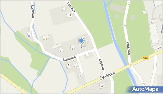 Łękawica, Stawowa, 2, mapa Łękawica