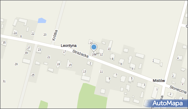 Leontyna, Strażacka, 14a, mapa Leontyna