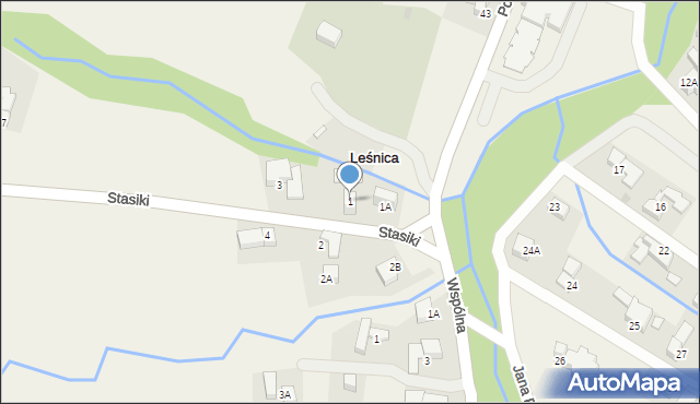 Leśnica, Stasiki, 1, mapa Leśnica