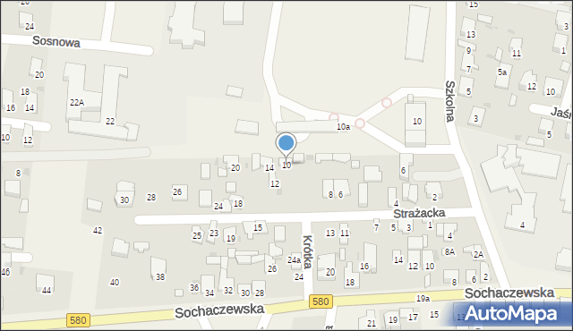 Leszno, Strażacka, 10, mapa Leszno