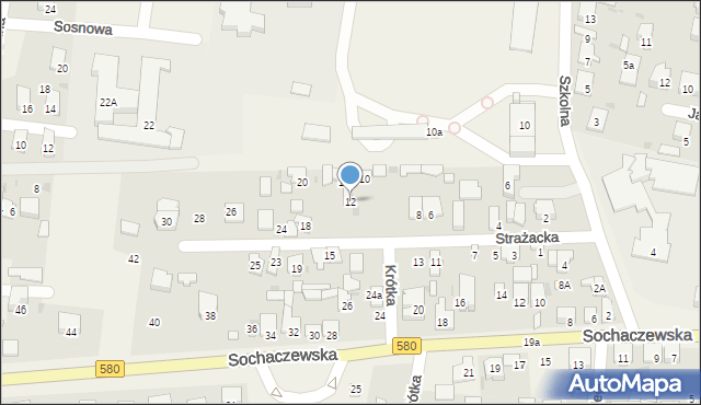 Leszno, Strażacka, 12, mapa Leszno