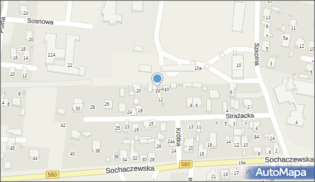 Leszno, Strażacka, 14, mapa Leszno