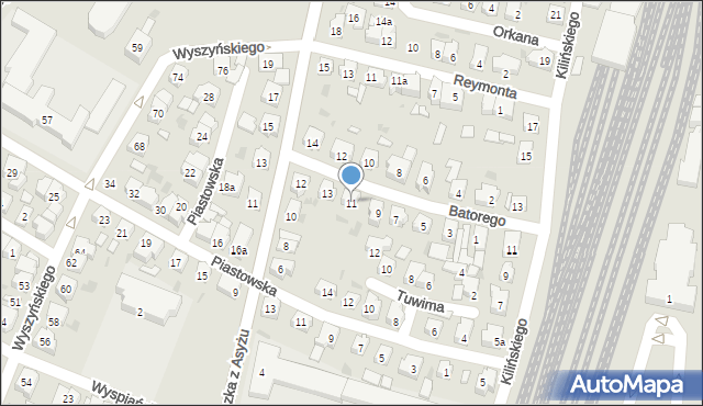 Leszno, Stefana Batorego, 11, mapa Leszno