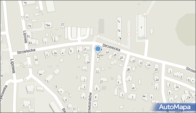 Leszno, Strzelecka, 12, mapa Leszno