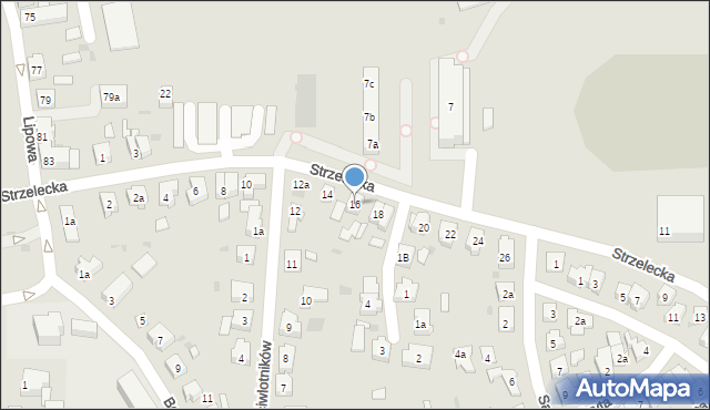 Leszno, Strzelecka, 16, mapa Leszno