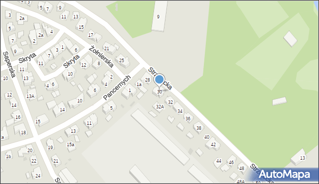 Leszno, Strzelecka, 30, mapa Leszno