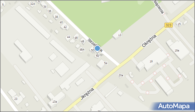 Leszno, Strzelecka, 52, mapa Leszno