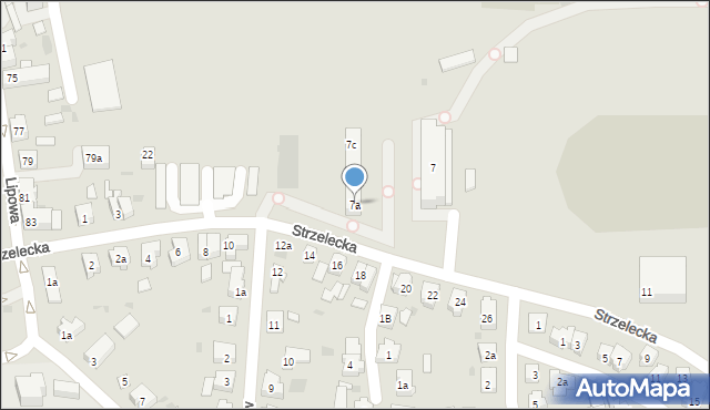Leszno, Strzelecka, 7a, mapa Leszno