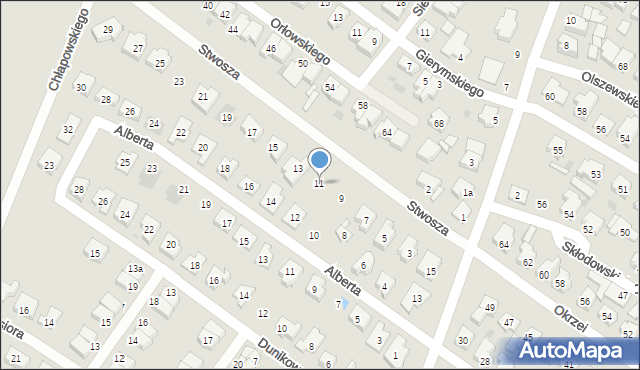 Leszno, Stwosza Wita, 11, mapa Leszno