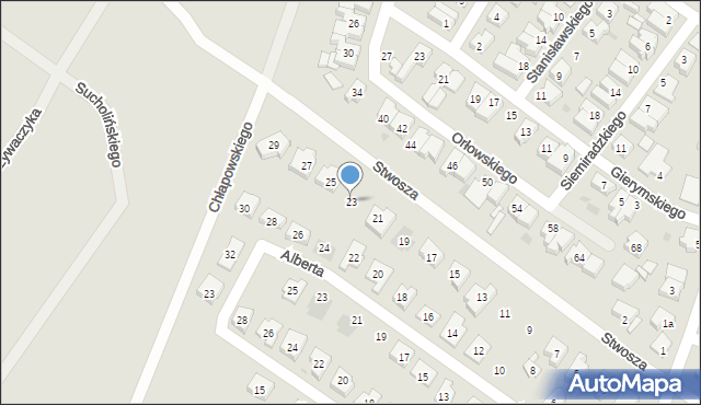 Leszno, Stwosza Wita, 23, mapa Leszno