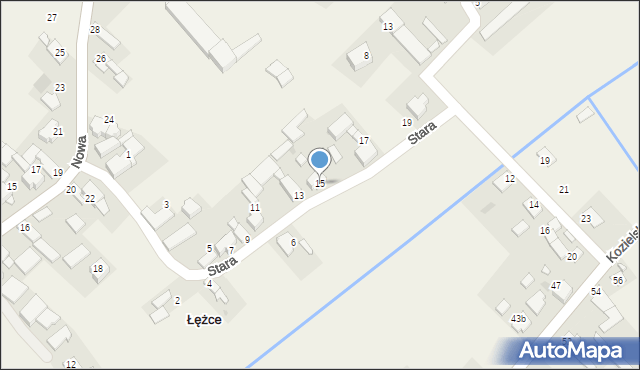 Łężce, Stara, 15, mapa Łężce