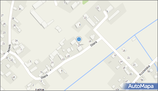 Łężce, Stara, 17, mapa Łężce