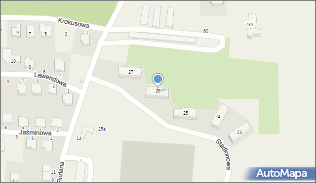 Leźno, Stadionowa, 26, mapa Leźno