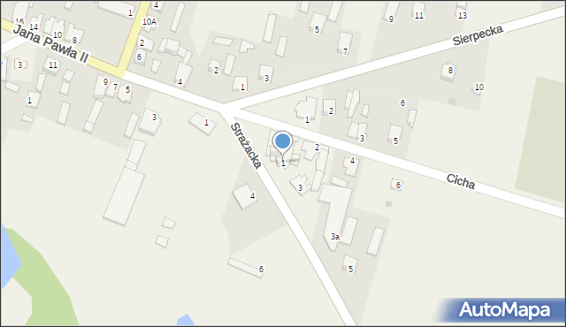 Ligowo, Strażacka, 1, mapa Ligowo