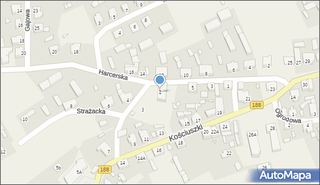 Lipka, Strażacka, 2, mapa Lipka