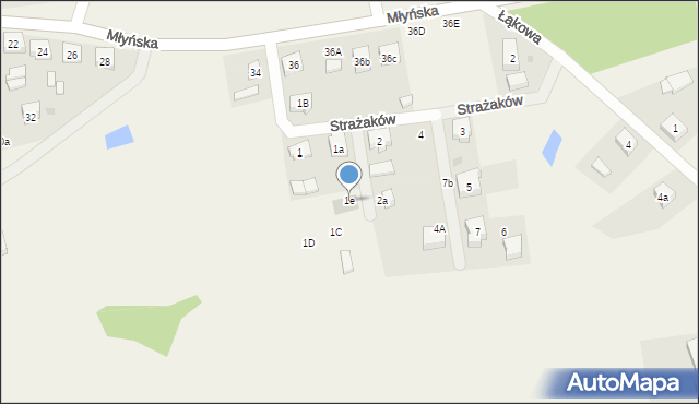 Lipusz, Strażaków, 1e, mapa Lipusz