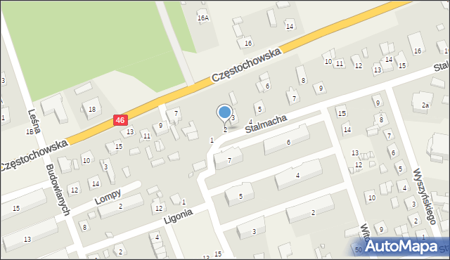 Lisów, Stalmacha Pawła, 2, mapa Lisów
