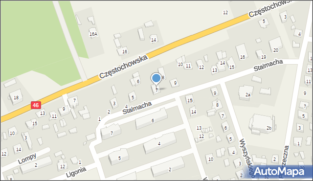 Lisów, Stalmacha Pawła, 7, mapa Lisów