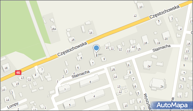 Lisów, Stalmacha Pawła, 8, mapa Lisów