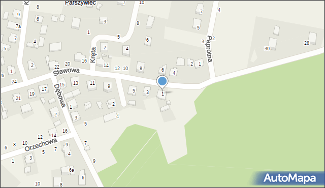 Lisów, Stawowa, 1, mapa Lisów