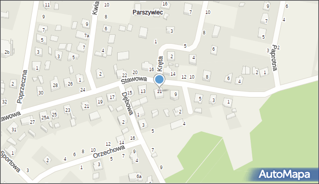 Lisów, Stawowa, 11, mapa Lisów