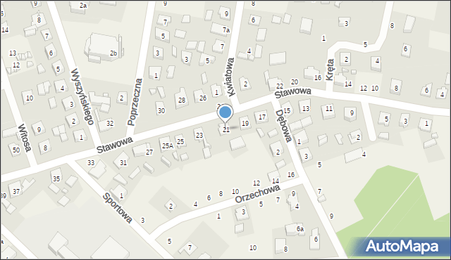Lisów, Stawowa, 21, mapa Lisów