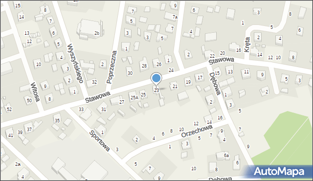 Lisów, Stawowa, 23, mapa Lisów