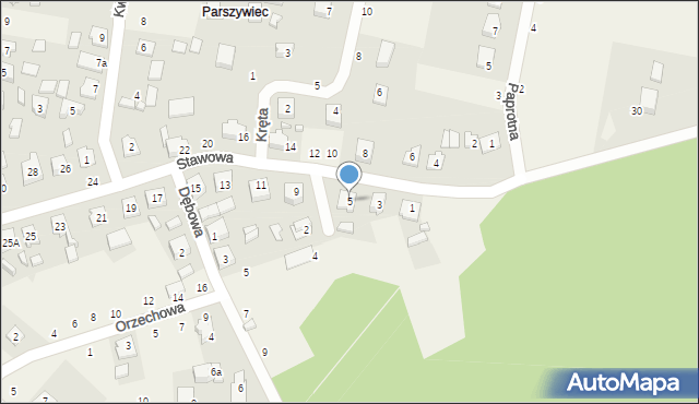 Lisów, Stawowa, 5, mapa Lisów