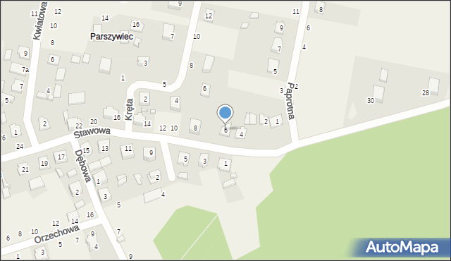 Lisów, Stawowa, 6, mapa Lisów