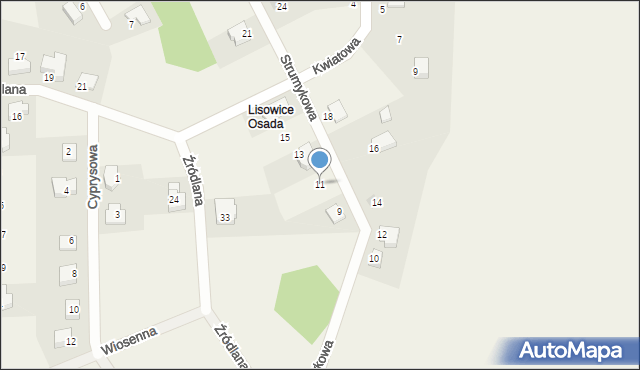 Lisowice, Strumykowa, 11, mapa Lisowice