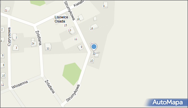 Lisowice, Strumykowa, 12, mapa Lisowice
