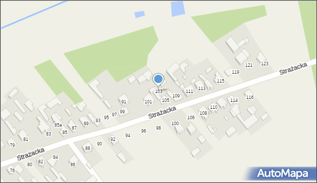 Łobodno, Strażacka, 103, mapa Łobodno