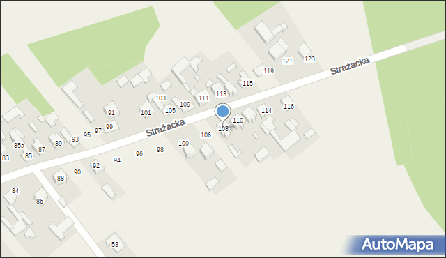 Łobodno, Strażacka, 108, mapa Łobodno