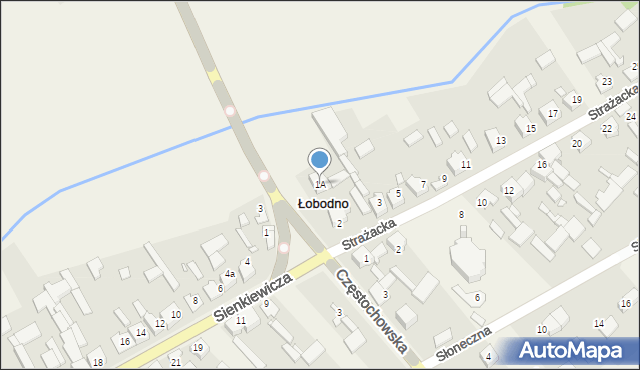 Łobodno, Strażacka, 1A, mapa Łobodno