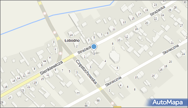 Łobodno, Strażacka, 2, mapa Łobodno