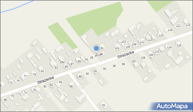 Łobodno, Strażacka, 97, mapa Łobodno