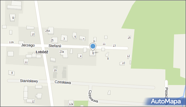 Łobódź, Stefanii, 6, mapa Łobódź