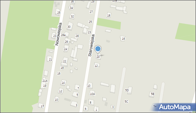 Łochów, Starowiejska, 14, mapa Łochów