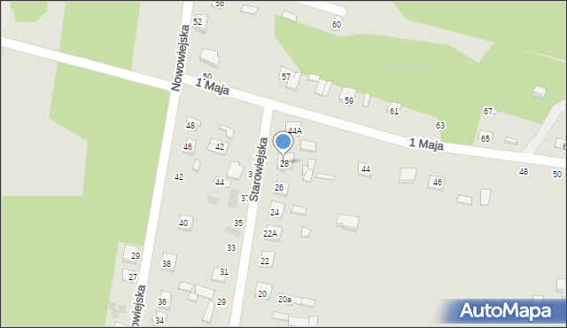 Łochów, Starowiejska, 28, mapa Łochów