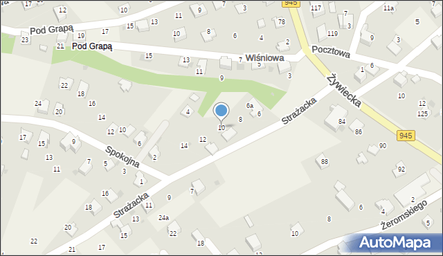 Łodygowice, Strażacka, 10, mapa Łodygowice