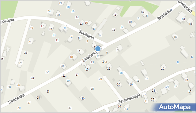 Łodygowice, Strażacka, 11, mapa Łodygowice