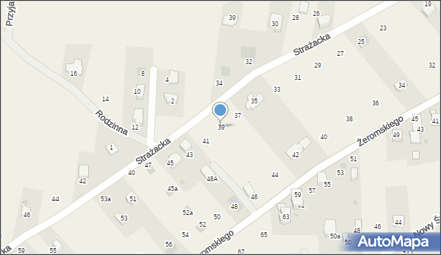 Łodygowice, Strażacka, 39, mapa Łodygowice
